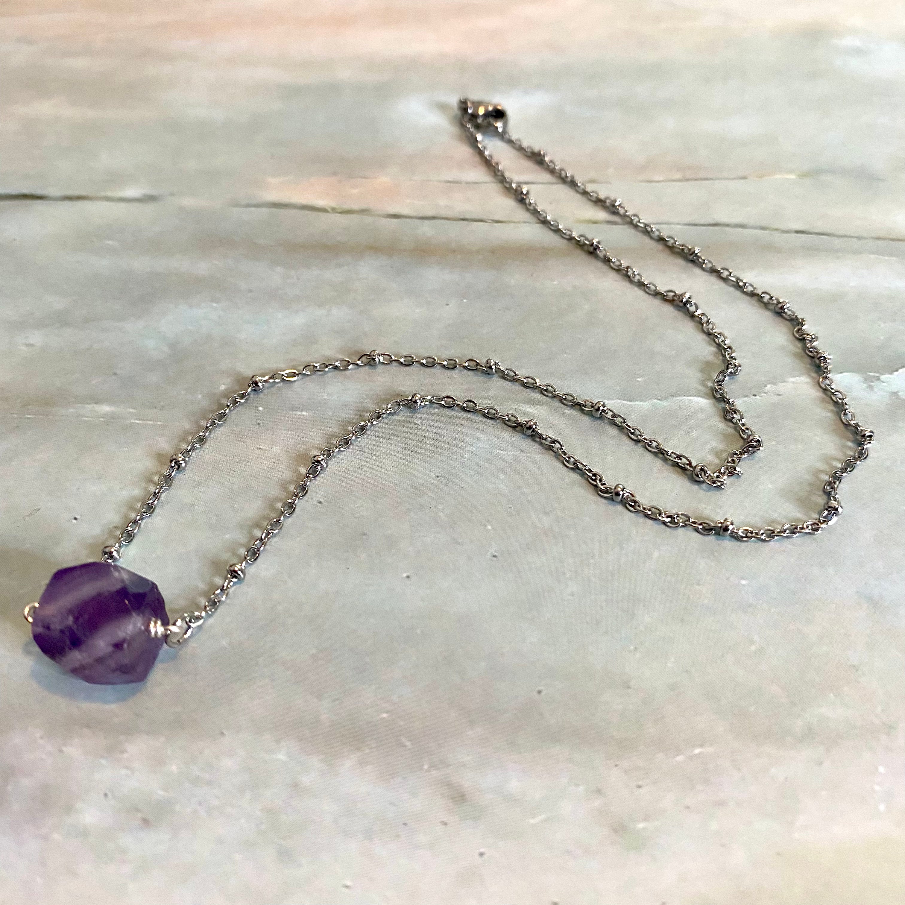 Amethyst Drop Necklace